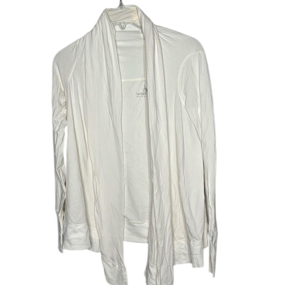 Nancy Rose Performance White Wrap Style Cardigan. Size 2 (XXS).